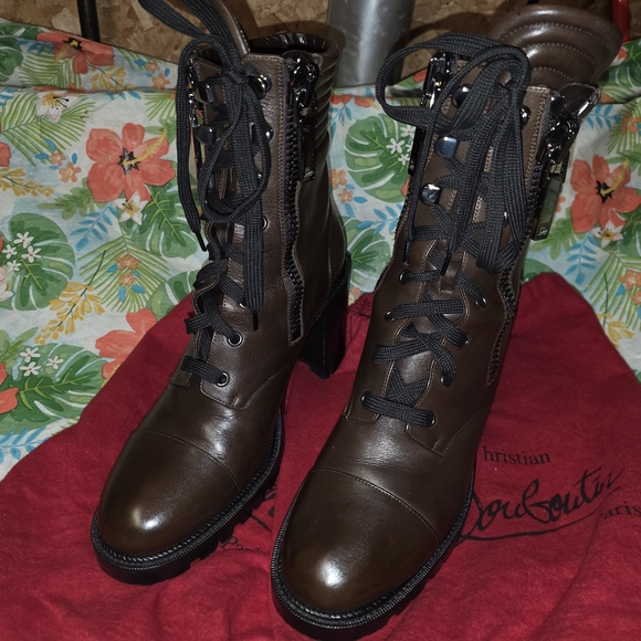 Christian Louboutin Shoes - Christian Louboutin Women's Brown Leather Boots Size 42 11